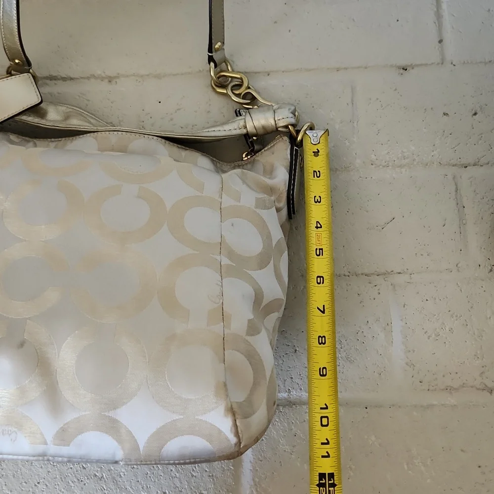COACH Kristin Hobo Bag Champagne Gold Monogram Y2K Vintage